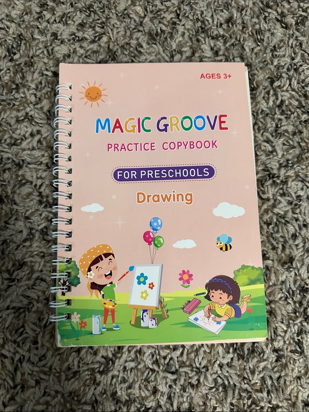 Pink Drawing Practice Copybook for Preschoolers